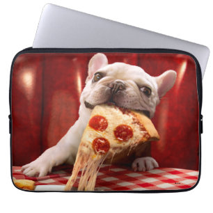 Hund Eating Pizza-segment Laptop Fodral