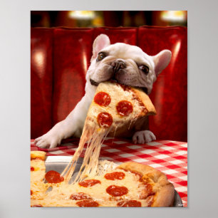 Hund Eating Pizza-segment Poster