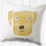 Hund eget namn för Lunny Golden Labrador Retriever Kudde<br><div class="desc">Cute lille Golden Labrador Retriever-hund för att få dig att le. Anpassa genom att ändra eller ta bort namn.</div>