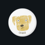 Hund eget namn för Lunny Golden Labrador Retriever Magnet<br><div class="desc">En söt Golden Labrador Retriever-hund-färgmålning som får dig att le. Anpassa genom att ändra eller ta bort namn.</div>