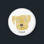 Hund eget namn för Lunny Golden Labrador Retriever Magnet<br><div class="desc">En söt Golden Labrador Retriever-hund-färgmålning som får dig att le. Anpassa genom att ändra eller ta bort namn.</div>