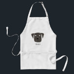 Hund eget namn för Lusopsfelsarbetaren Retriever Förkläde<br><div class="desc">En söt vattenfärgsmålning av en Black Labrador Retriever hund.
Anpassa genom att ändra eller ta bort namn.</div>