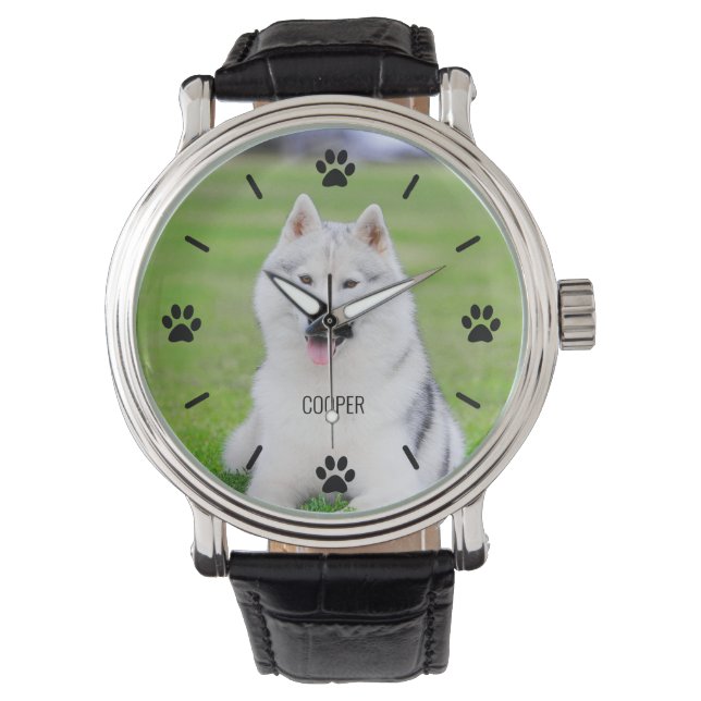 Hund eller Cat Tass Anpassningsbar Pet Photo Armbandsur (Framsida)