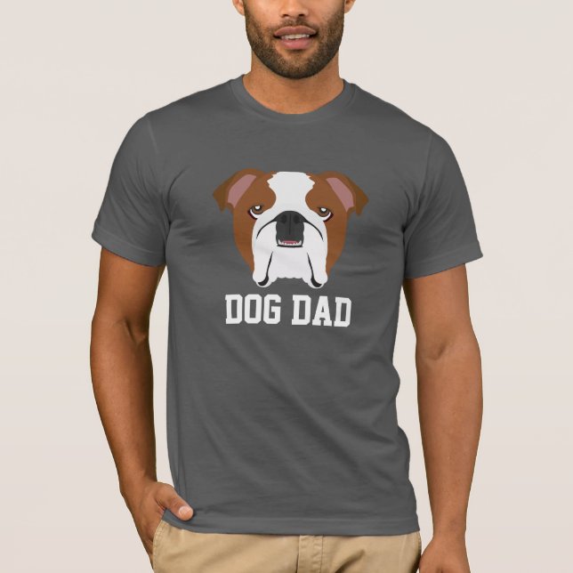 Hund Engelska Bulldog Fars dag T Shirt (Framsida)