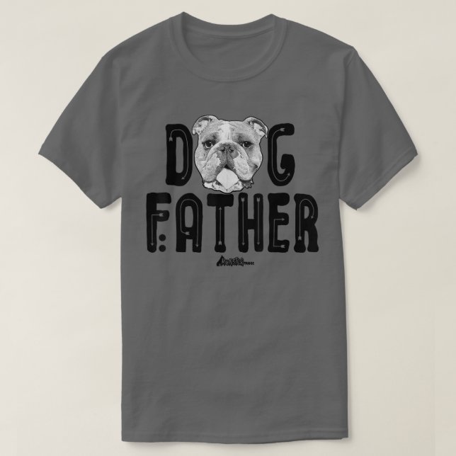 Hund , Engelska Bulldog Pappa Top, Roligt Hund Kär T Shirt (Design framsida)