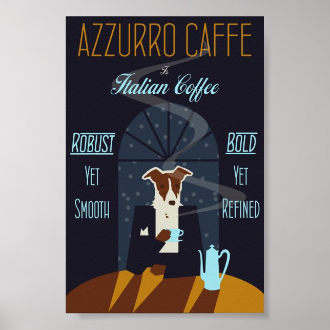 Hund Enjoise Italiensk kaffePoster Art Poster (Framsidan)