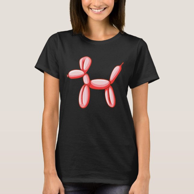 Hund enkel ballongdesign t shirt (Framsida)