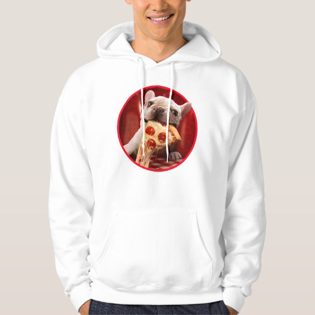 Hund Etering av Pizza-segment Hoodie (Framsida)