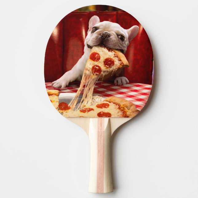 Hund Etering av Pizza-segment Pingisracket (Framsidan)