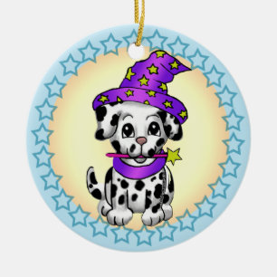 Hund Fairy Wizard Julgransprydnad Keramik