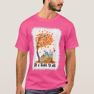 Hund Fall Yall White Terrier Pumpkin Autumn BLE T Shirt