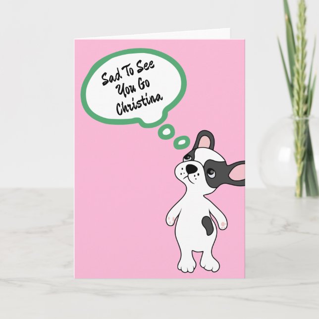 Hund Farewell Card, Personlig Adjö Hälsning Kort (Framsida)