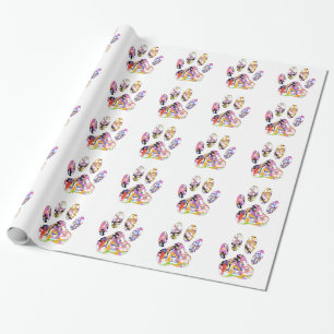 Hund Färgplatta Skriv ut Presentpapper