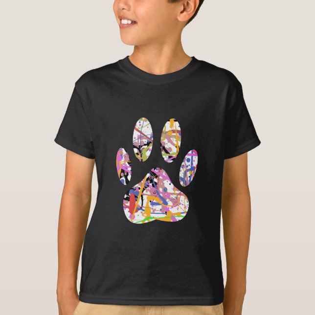 Hund Färgplatta Skriv ut T Shirt (Framsida)