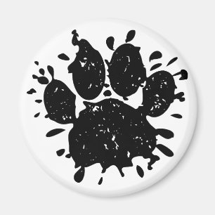 Hund Färgutskrift av tryckt svart färgplatta Magnet