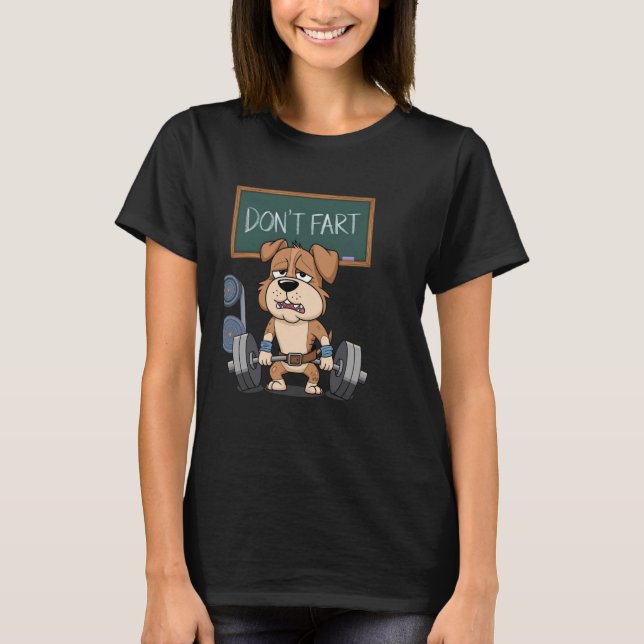 Hund Fart Gym Workout Tee Funny Weightlift (Framsida)