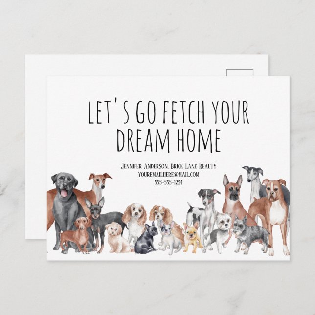 Hund Fastighets Marknadsföring  Vykort (Fram/baksida)