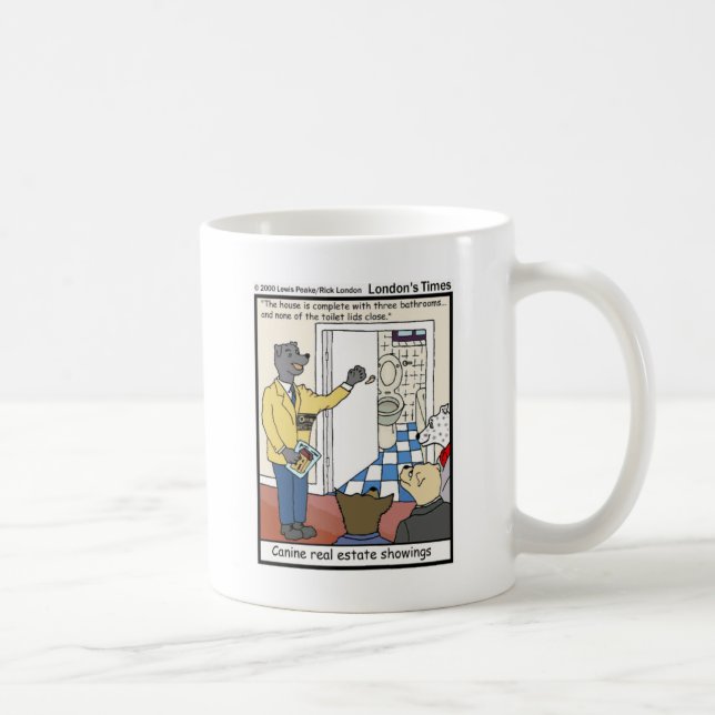 Hund Fastighetsförsäljning Roliga Gåvor & T-shirts Kaffemugg (Höger)