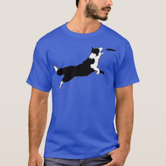 Hund Fetch Frisbee Gräns Collie  T Shirt