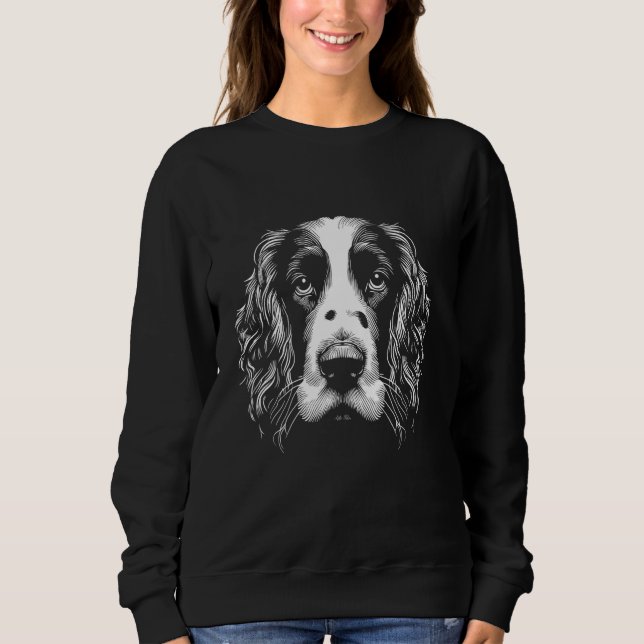 Hund Fingerprint - Engelska Springer spanel Pappa  T Shirt (Framsida)