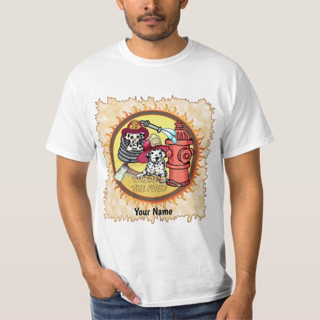 Hund Firefighters T Shirt (Framsida)