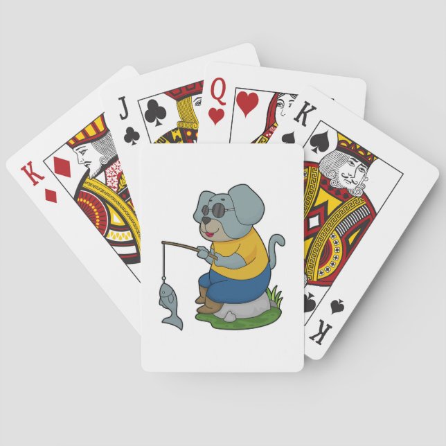 Hund Fiske efter Finshing Rod Casinokort (Baksidan)