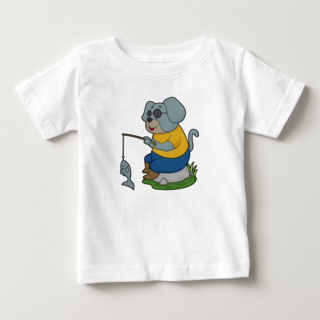 Hund Fiske efter Finshing Rod T Shirt (Framsida)