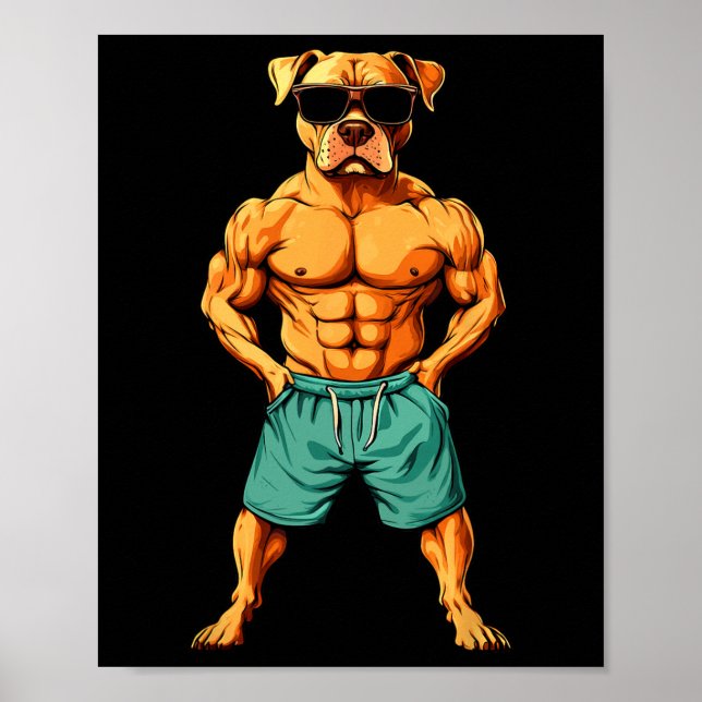 Hund Fitness Bodybuilding Hund Poster (Framsidan)