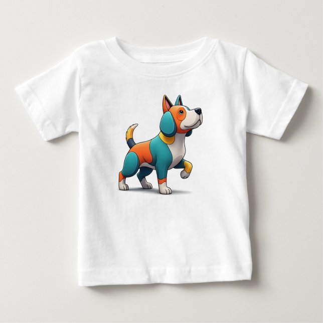hund flerfärgad t shirt (Framsida)