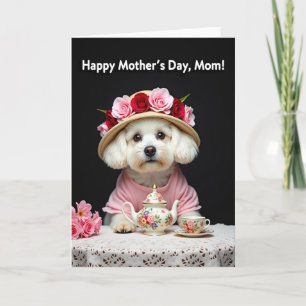 Hund Floral Mors Dag Tekvartalskort Kort