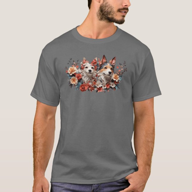 hund Flowers lustiga gåva T Shirt (Framsida)