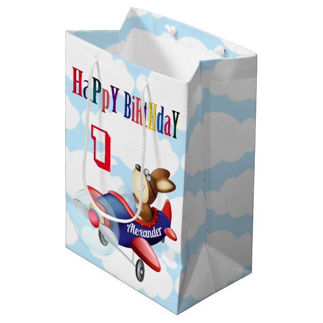 Hund Flygplan | Boy Birthday (Framsidan Vinklad)