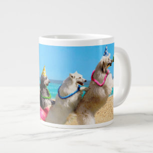 Hund Födelsedagsfest Conga Line Jumbo Mugg