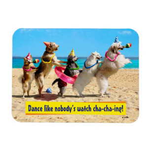 Hund Födelsedagsfest Conga Line Magnet