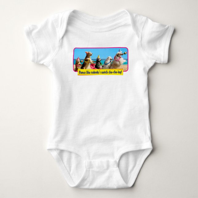 Hund Födelsedagsfest Conga Line T Shirt (Framsida)