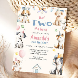 Hund Födelsedagsfest Valp Pawty 2-årsdag Inbjudningar