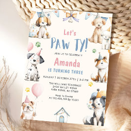 Hund Födelsedagsfest Valp Pawty Födelsedag Inbjudningar