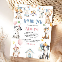 Hund Födelsedagsfest Valp Pawty Födelsedag Tack Kort