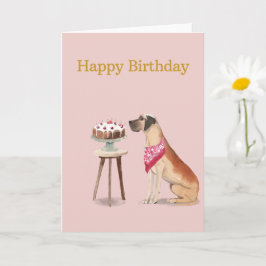 Hund Födelsedagskort, Grand Danois, Grattis på föd Kort