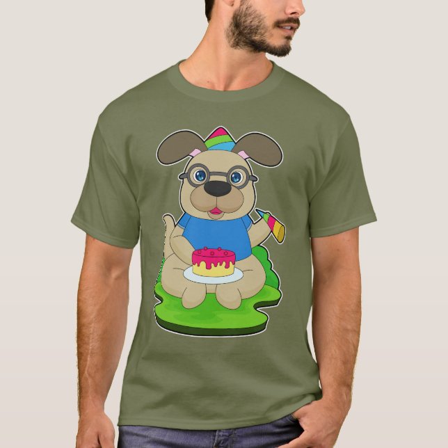 Hund Födelsedagstårta T Shirt (Framsida)
