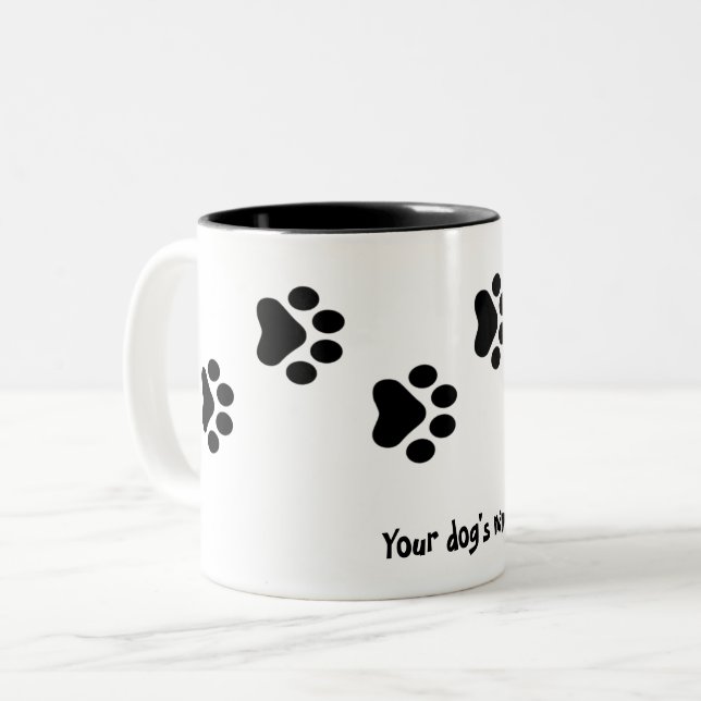 Hund Footprint Two-Tone Coffee Mugg (Framsida vänster)