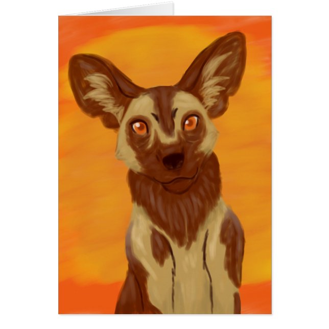 Hund för afrikansk Vild Hälsningskort (Framsidan)