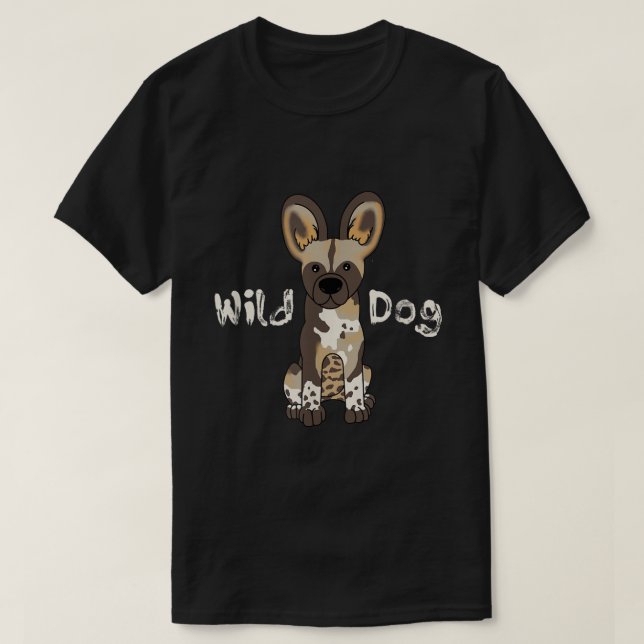 Hund för afrikansk vild t shirt (Design framsida)