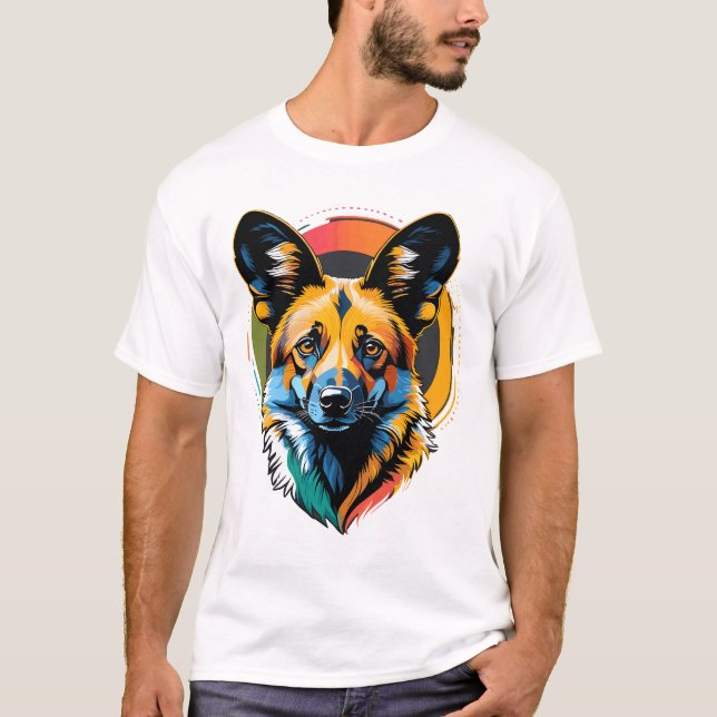 Hund för afrikansk Vild T Shirt (Framsida)