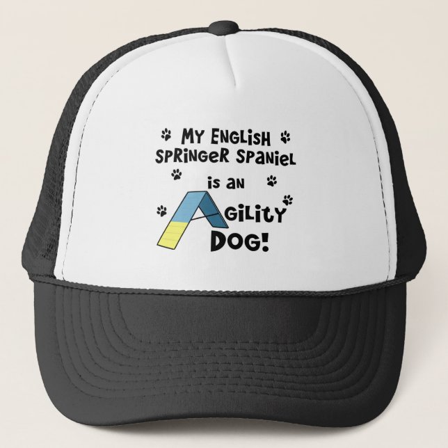 Hund för Agility för Spaniel för engelsk Springer Truckerkeps (Framsida)