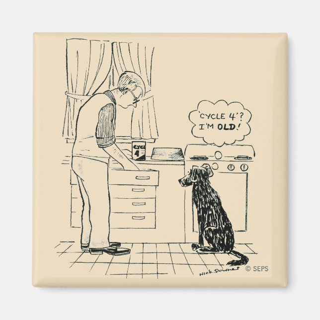 Hund för äldre magnet (Framsidan)