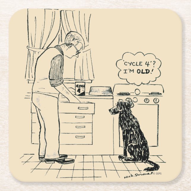 Hund för äldre underlägg papper kvadrat (Framsidan)