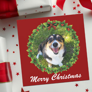 Hund för Anpassningsbar av god jul Julkort
