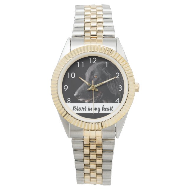 hund för anpassningsbar-fotominnesobjekt armbandsur (Framsida)
