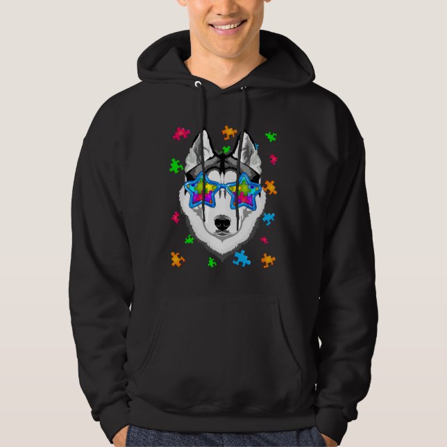 Hund för att öka medvetenheten om Siberian husky Hoodie (Framsida)